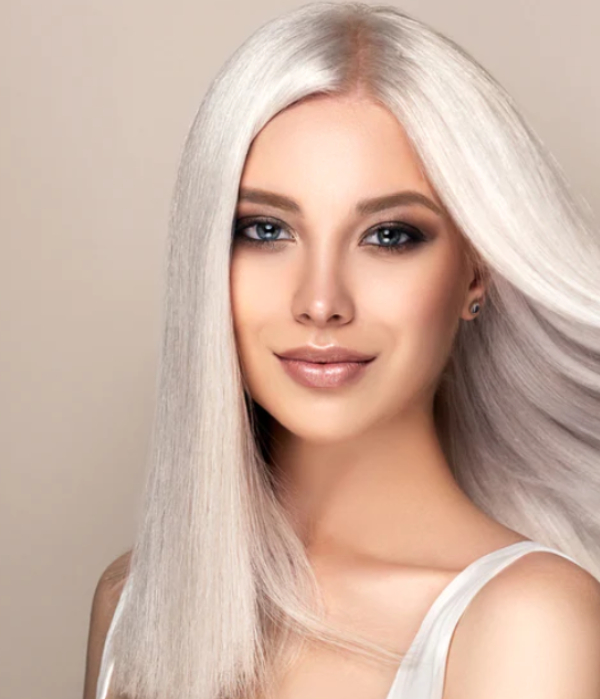 women styling a wig